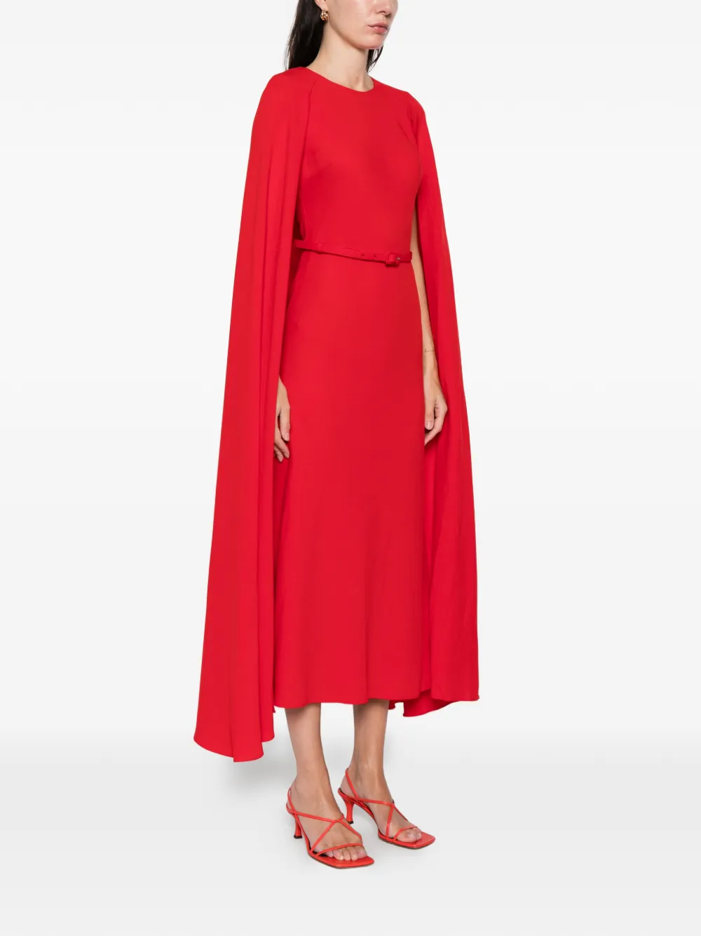 Roland Mouret belted cape maxi dress - Rood