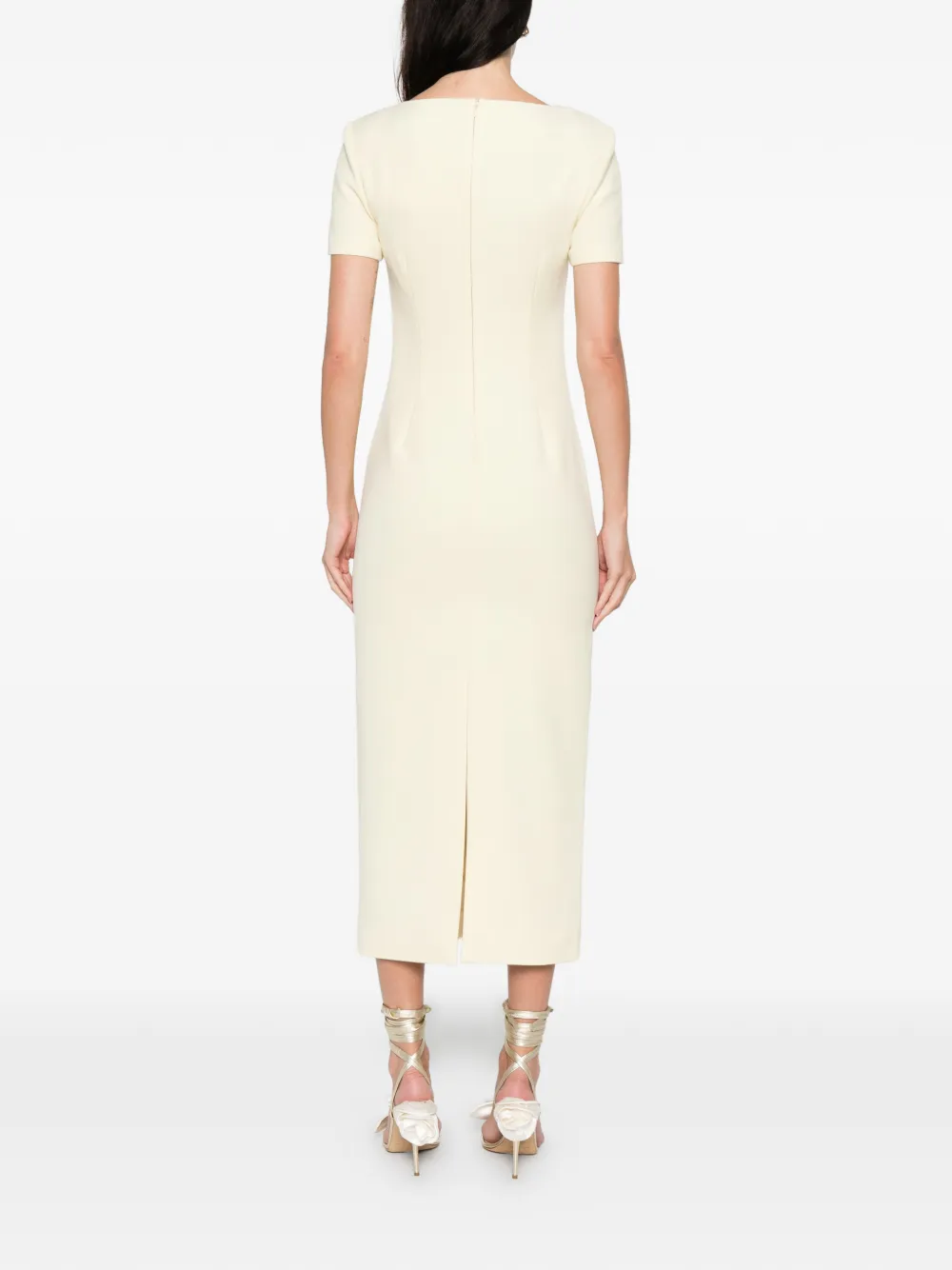 Roland Mouret Gedraaide maxi-jurk met vierkante hals Geel