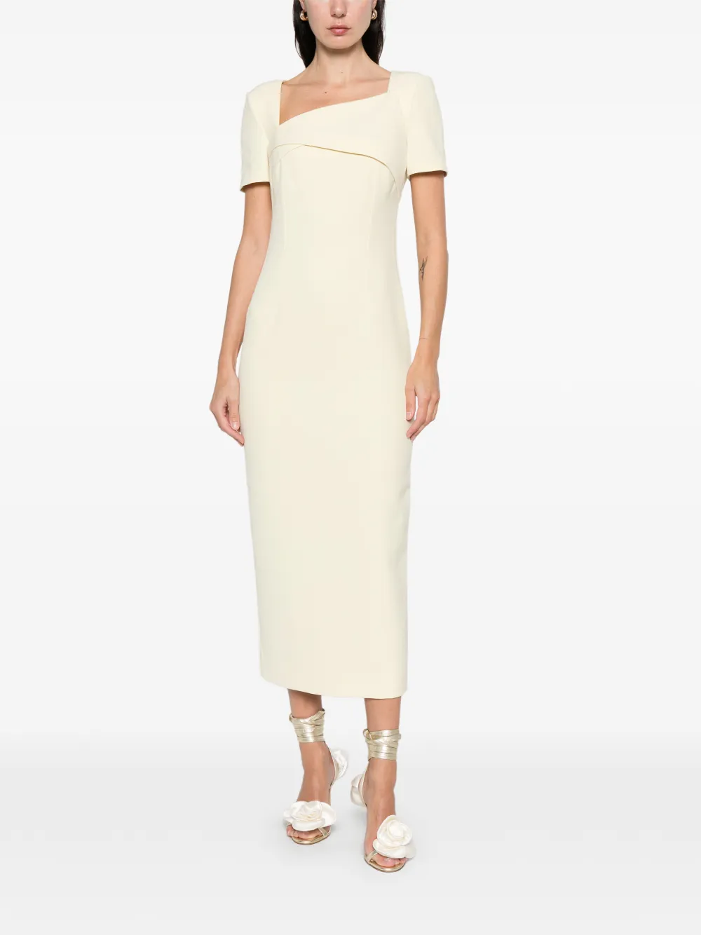  Roland Mouret Square-neck Twisted Maxi Dress - Yellow 