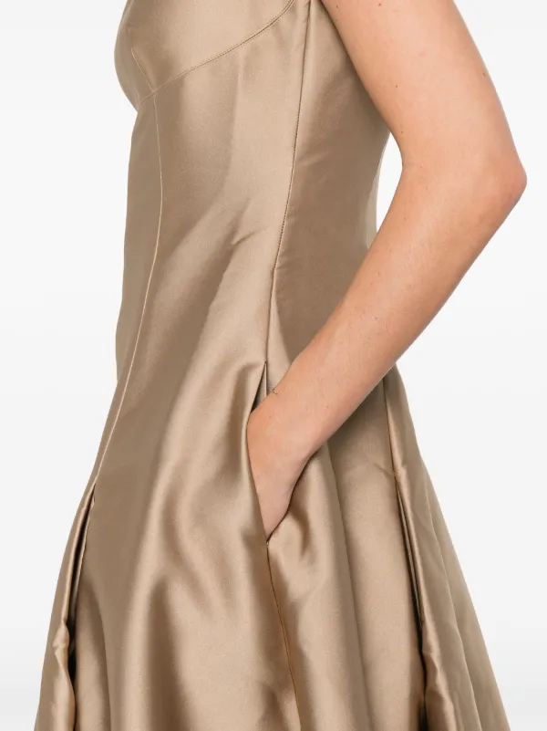 gold lace dress short Yellow Square Neck Corset Draped Mini Dress | Dresses main image 1