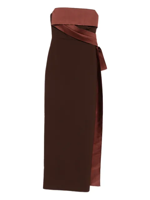 Roland Mouret strapless tie detail maxi dress