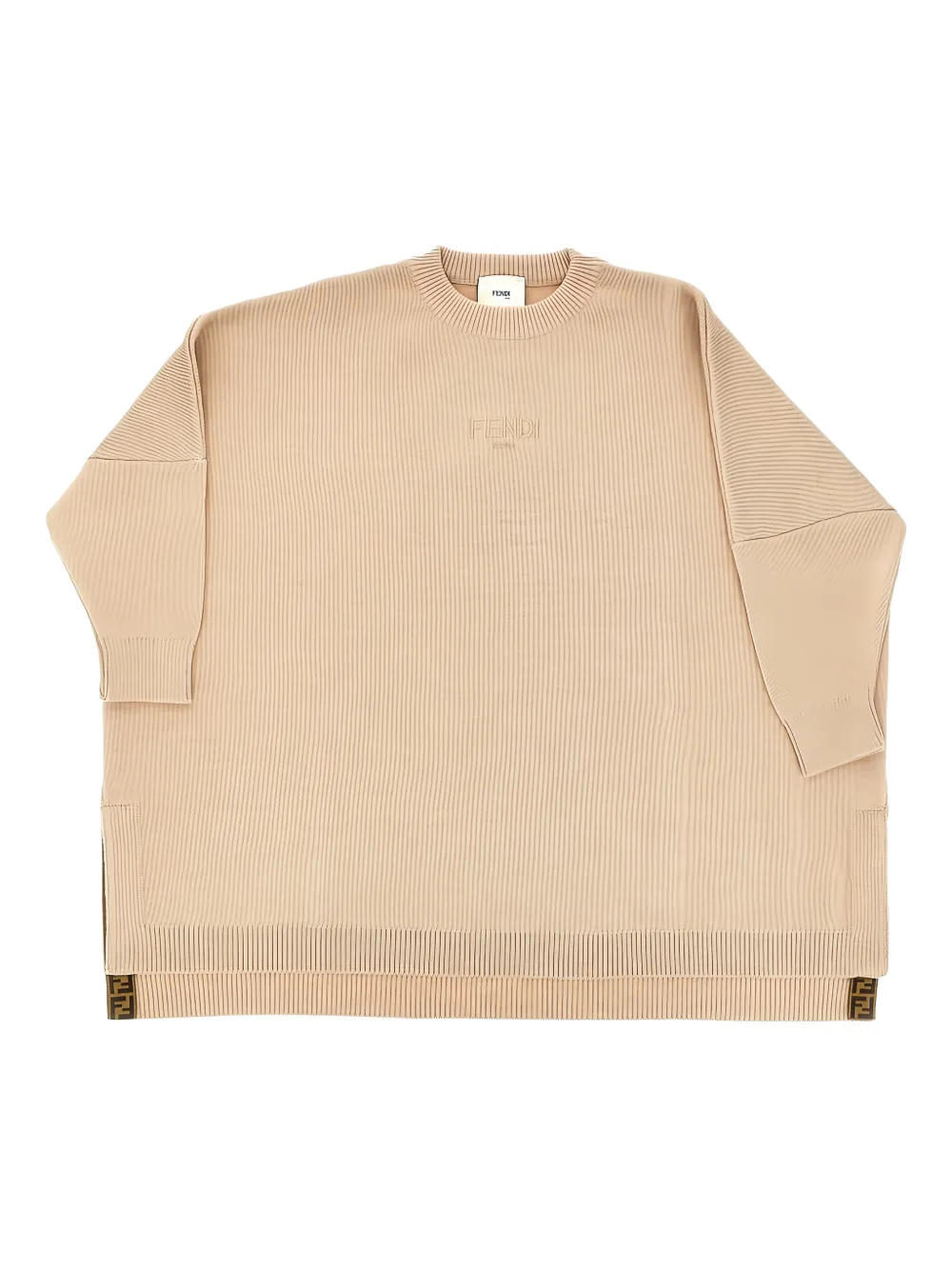 Fendi Kids logo knitted sweater - Toni neutri