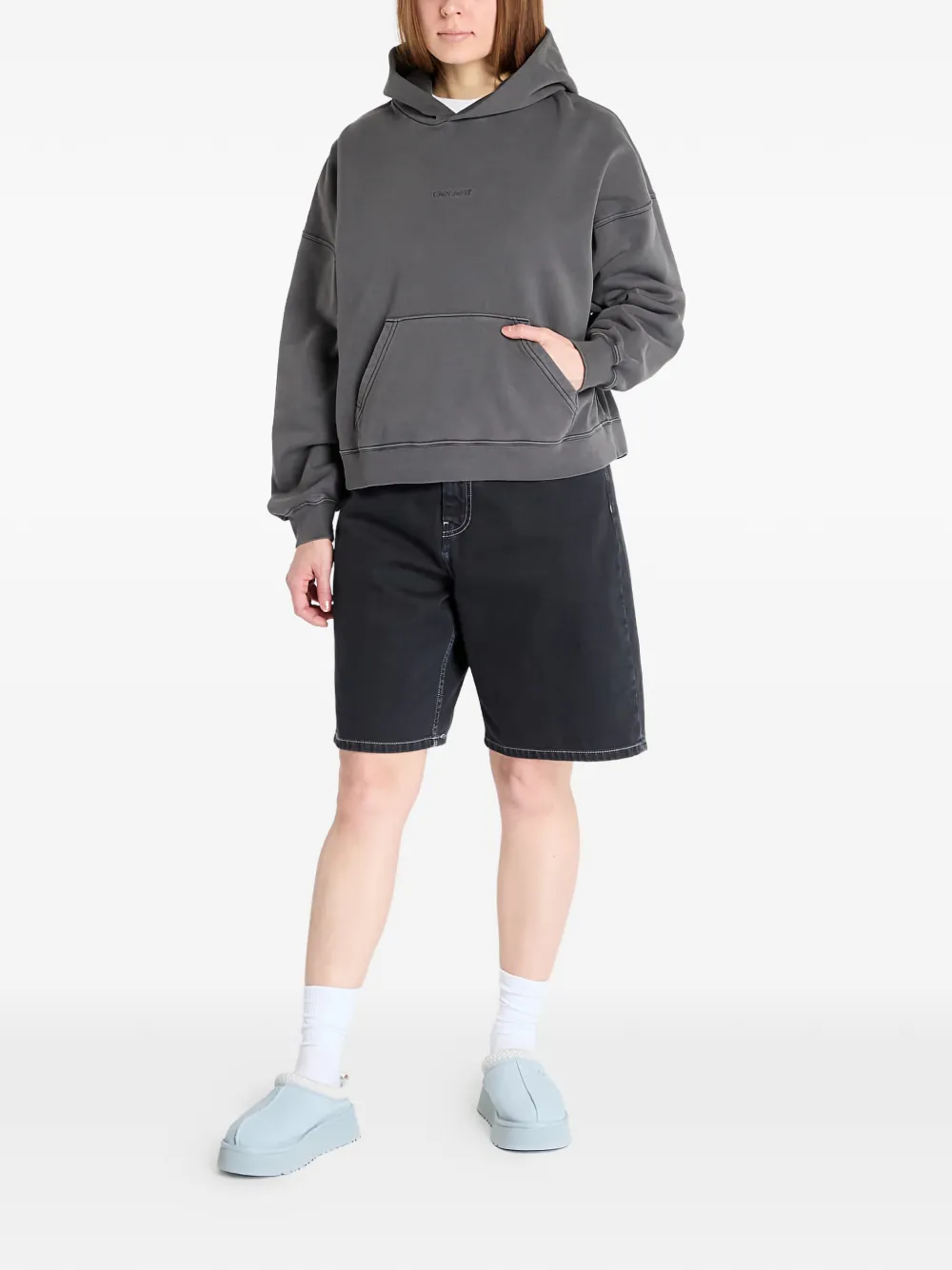 Carhartt Wip W' Hooded Benton Sweat In Gray