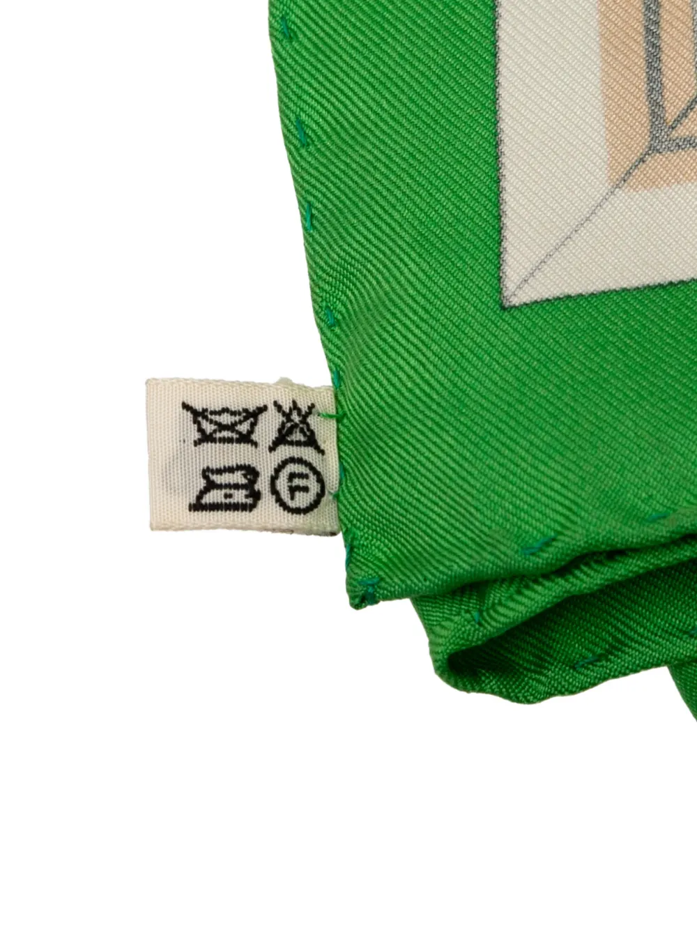 Pre-owned Hermes 20th Century Quai Aux Fleurs Silk Scarf Scarves In Green