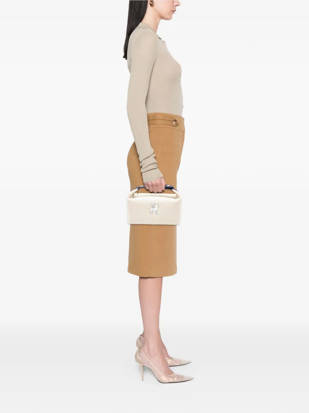 Hermès Pre-Owned 2021-2025 Large Canvas Bride A Brac Cabriole Case vanity bag | Pre-Owned | Image 2