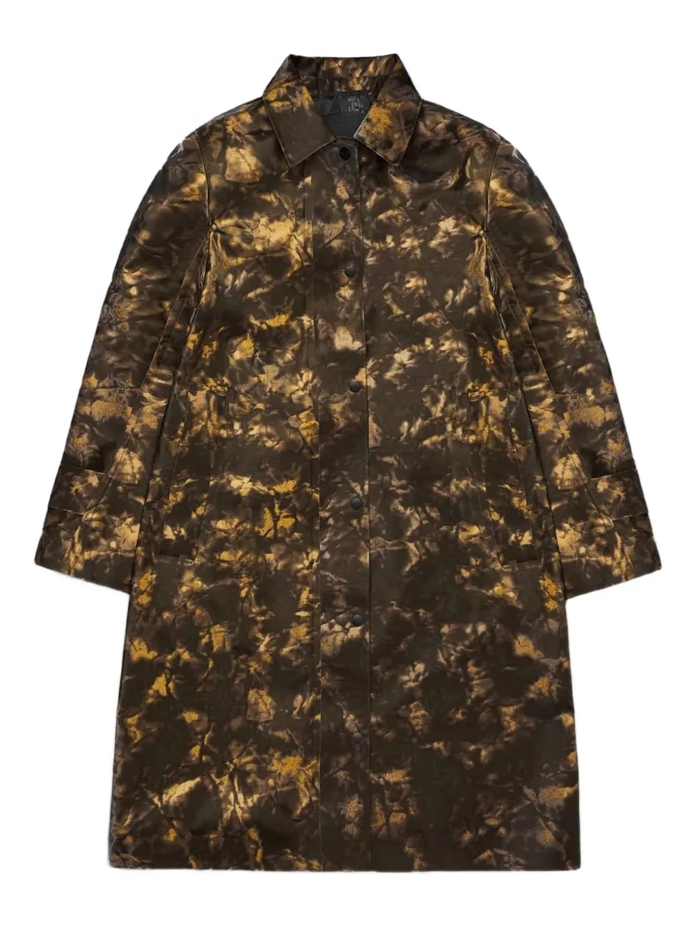 Rains patterned single-breasted coat - Marrone