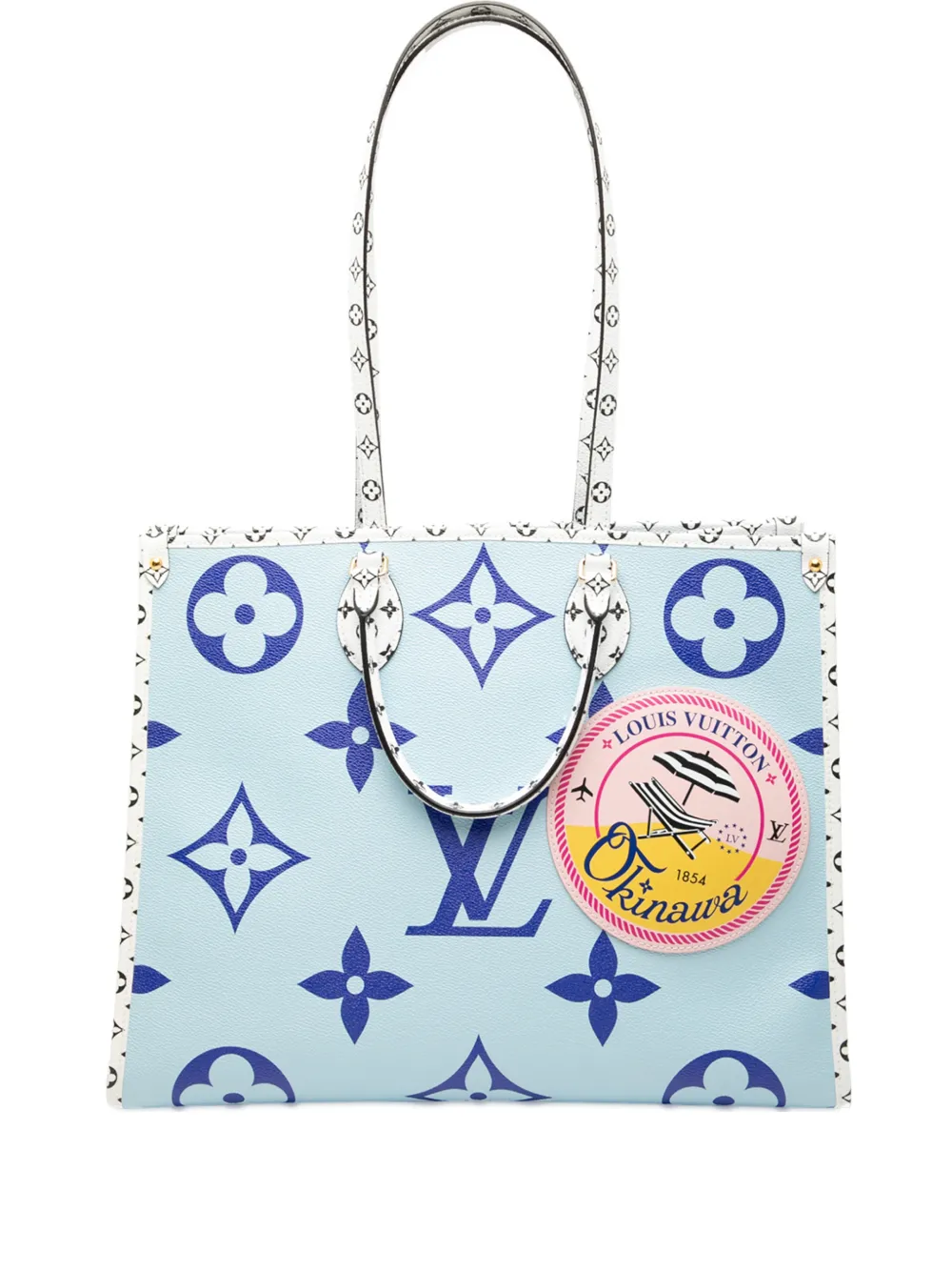 LOUIS VUITTON Pre-owned 2019 Monogram Giant Okinawa Onthego Gm Satchel In Blue