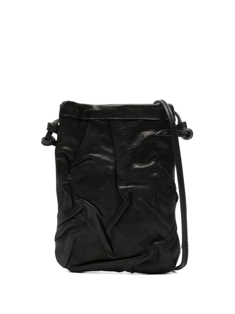Sommet Gathered Satchel Crossbody Bag In Black