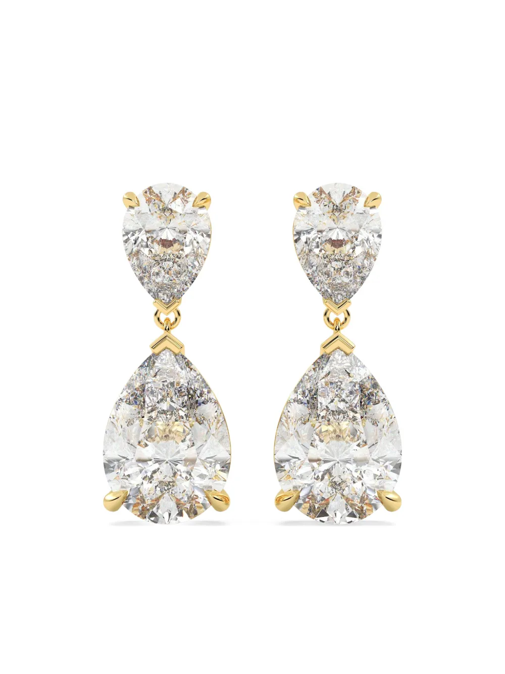 Tilla 14kt Yellow Gold Pear Dangling Earrings In Gold