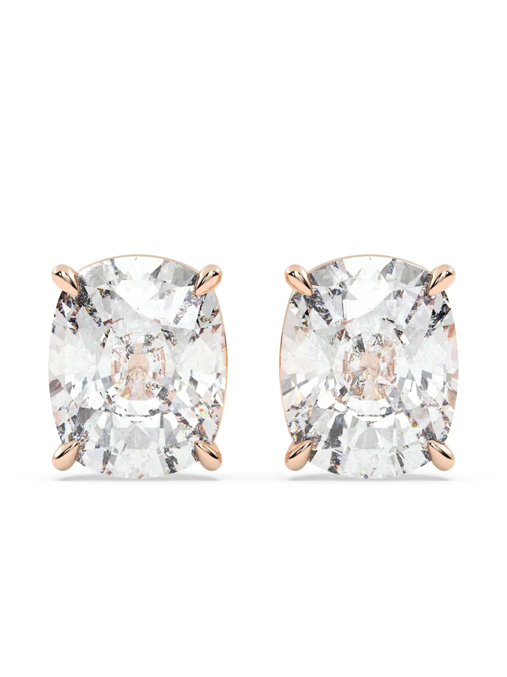 Tilla 14kt rose gold diamond cushion earrings - ホワイト Tilla 14kt rose gold diamond cushion earrings - ホワイト