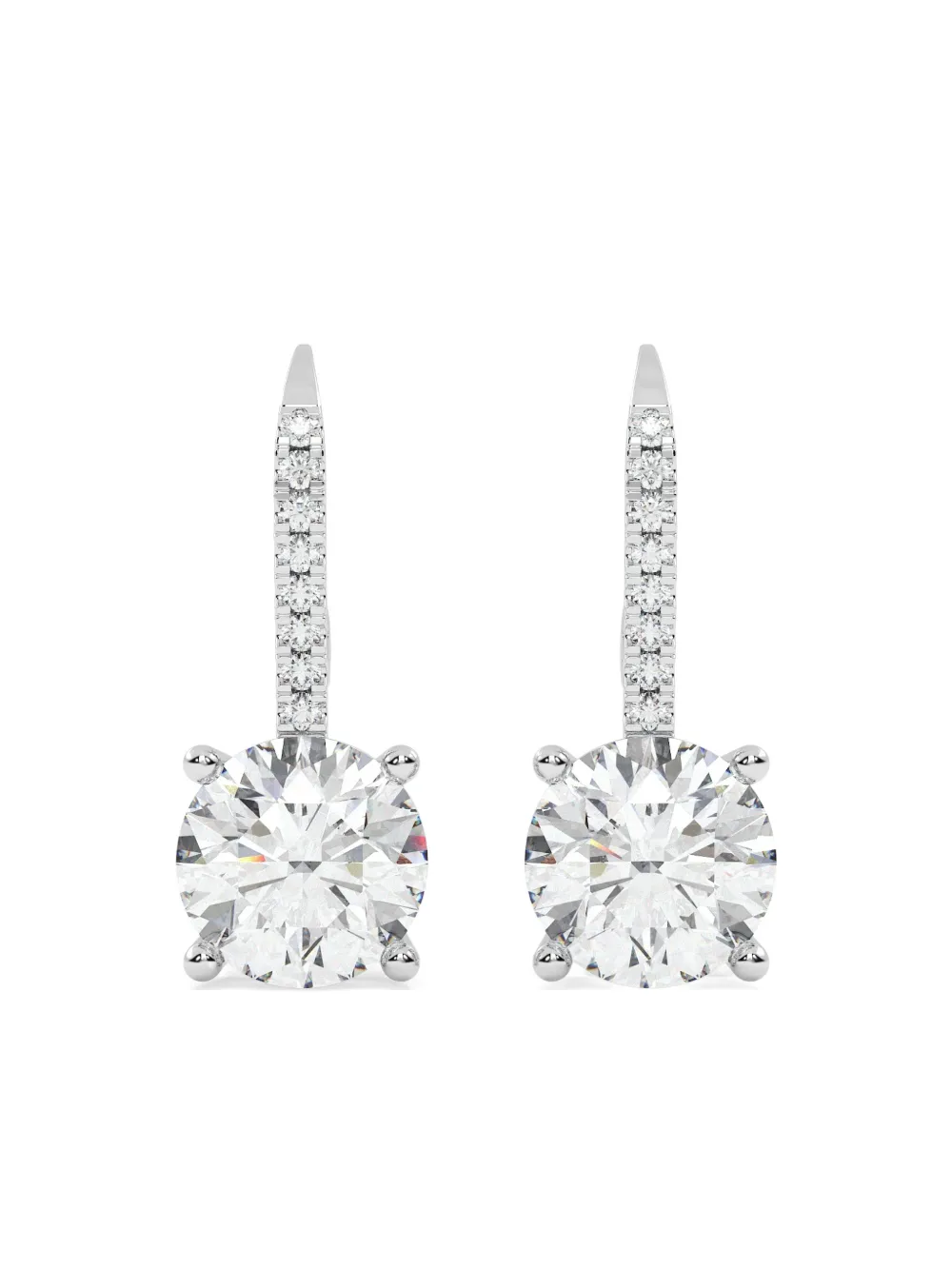 Tilla 14k White Gold Dangling Earrings In Silver