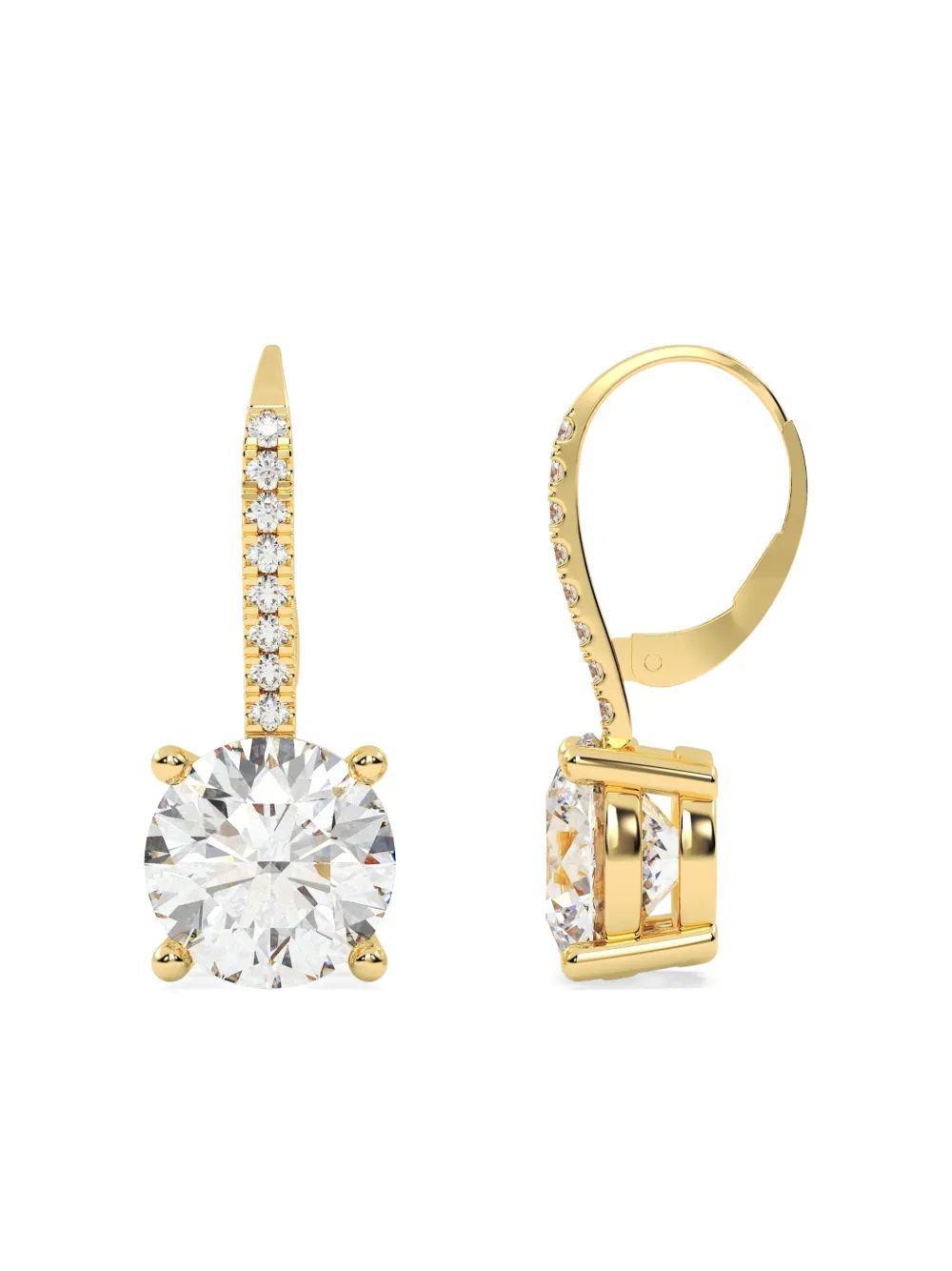 Tilla 14k Yellow Gold Diamond Dangling Earrings In Gold