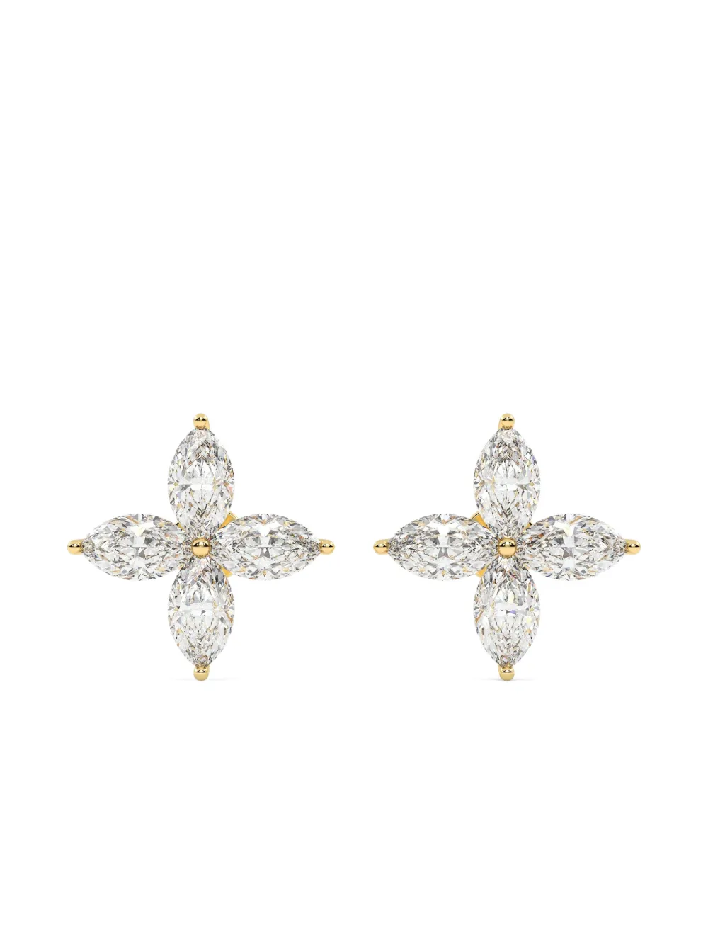 Tilla 14k Yellow Gold Marquise Cluster Earrings In Gold