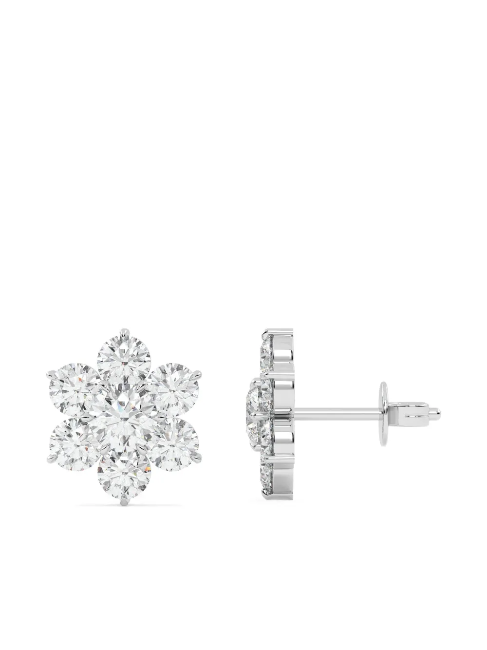 Tilla 14kt White Gold Cluster Earrings In White