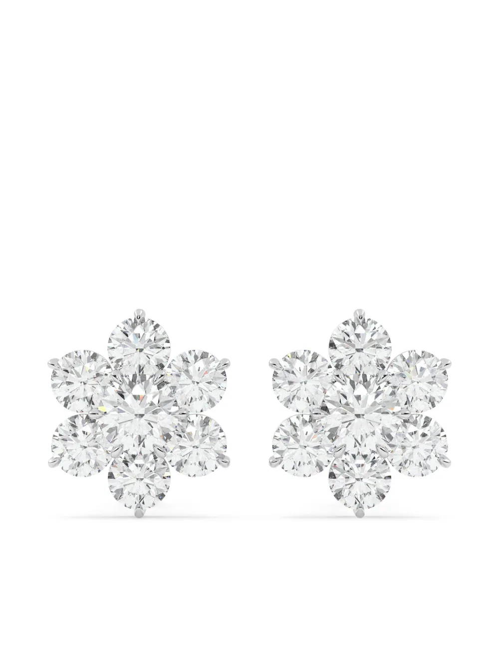 Tilla 14kt White Gold Cluster Earrings In White