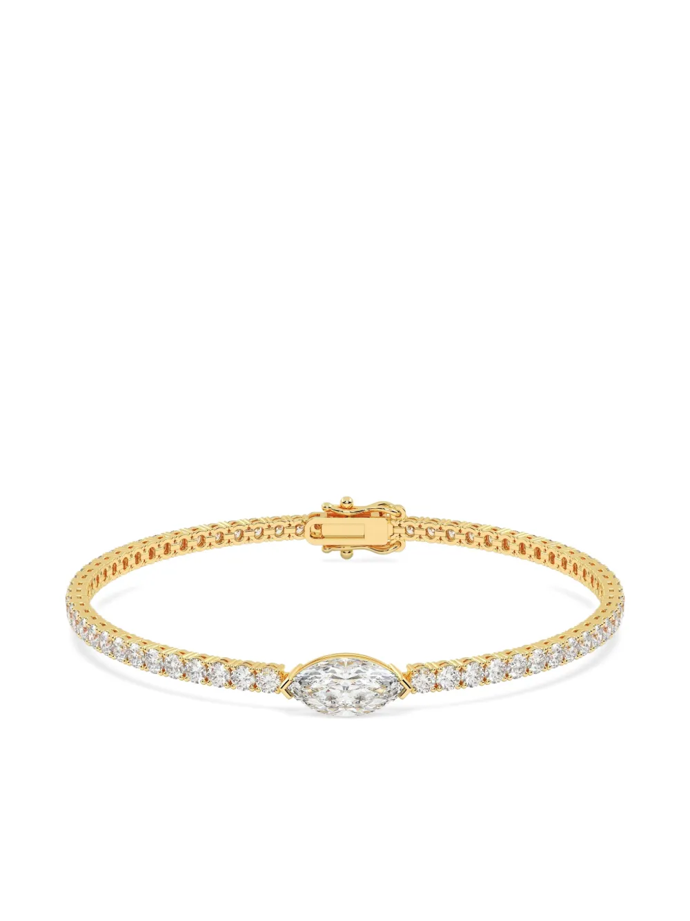Tilla 14kt Yellow Gold Marquise Tennis Bracelet In Gold