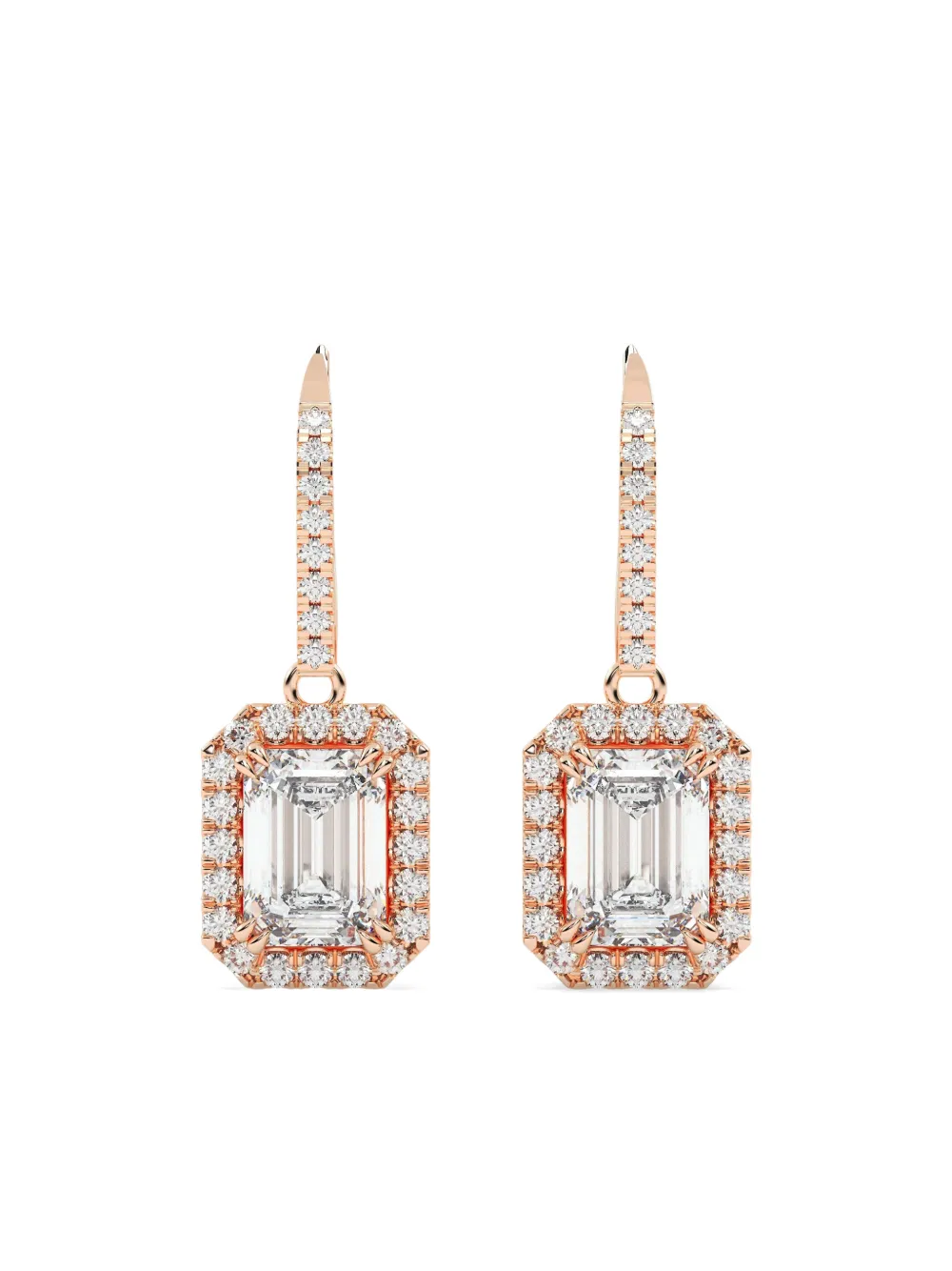 Tilla 14kt rose prong setting earrings | Pink | Image 1