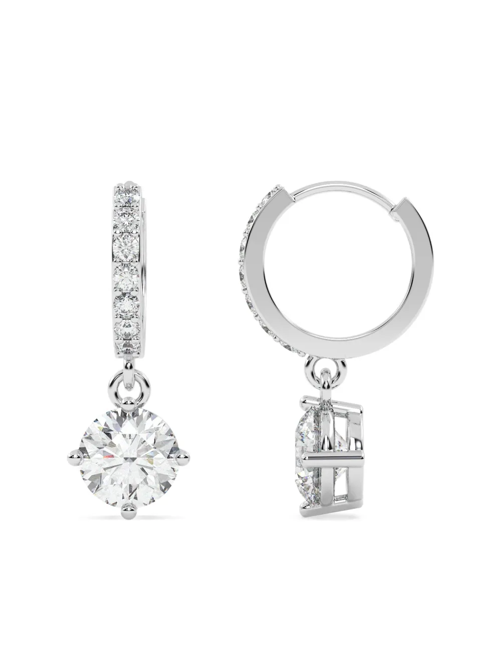 Tilla 14kt White Gold Dangling Earrings In Metallic