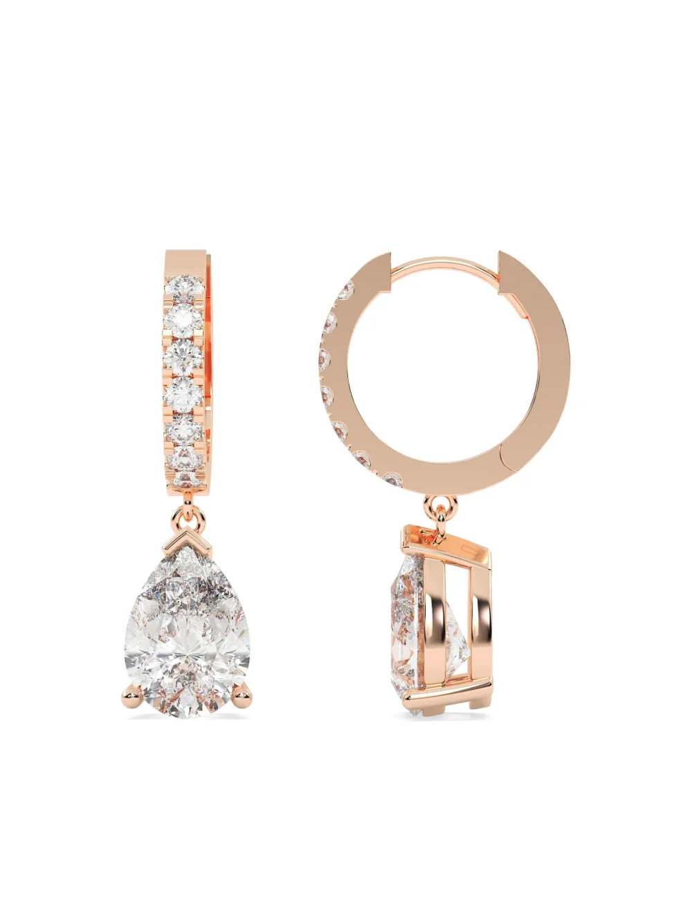 Tilla 14kt Rose Gold Lab Grown Diamond Earrings In Gold