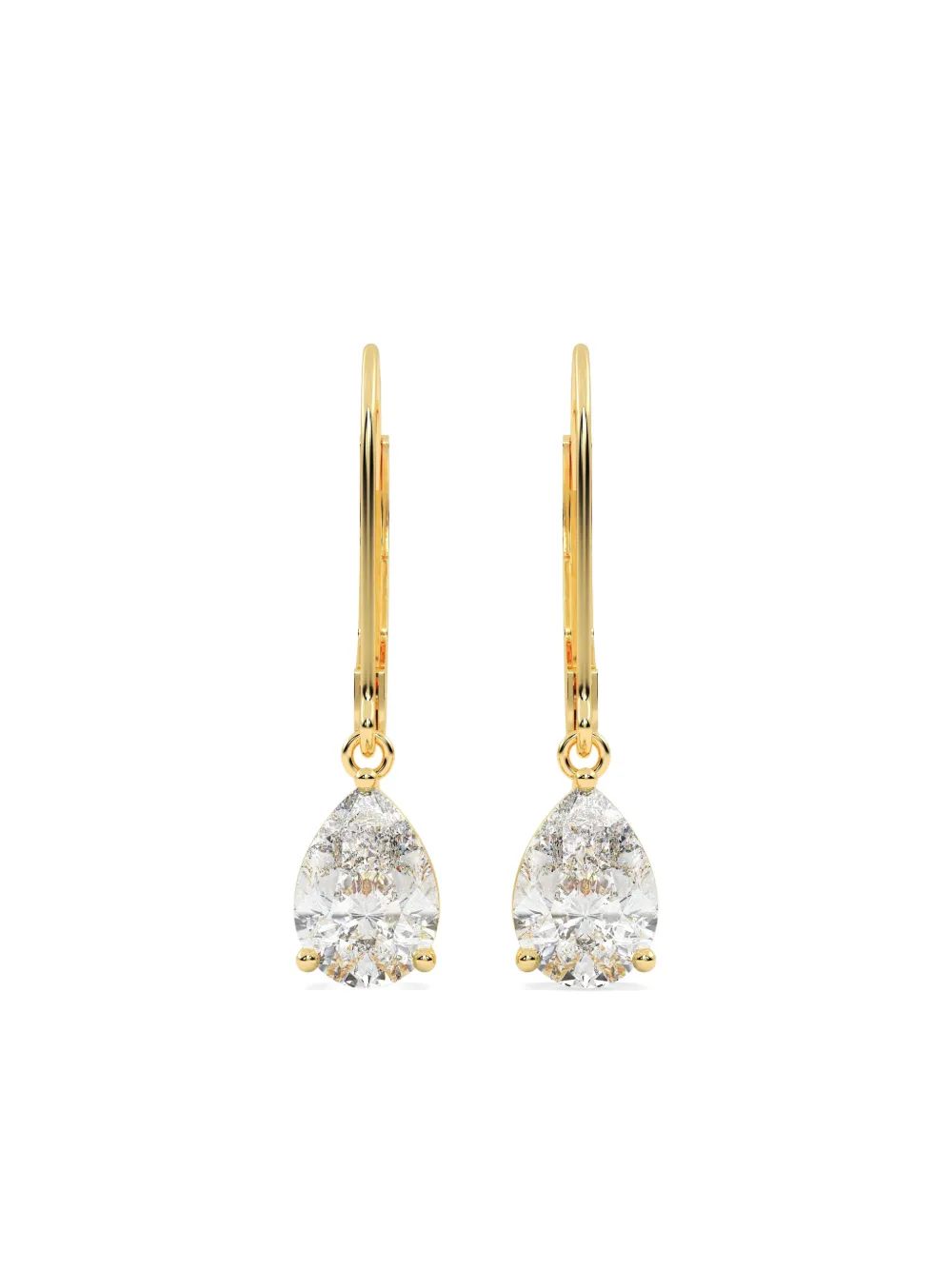 Tilla 14K yellow gold diamond pear earrings - Oro