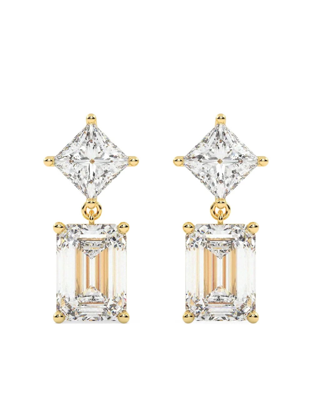 Tilla 14kt princess-cut earrings - Oro