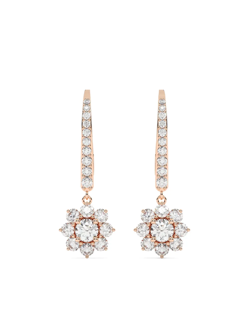 Tilla 14kt Flower Design Earrings In White