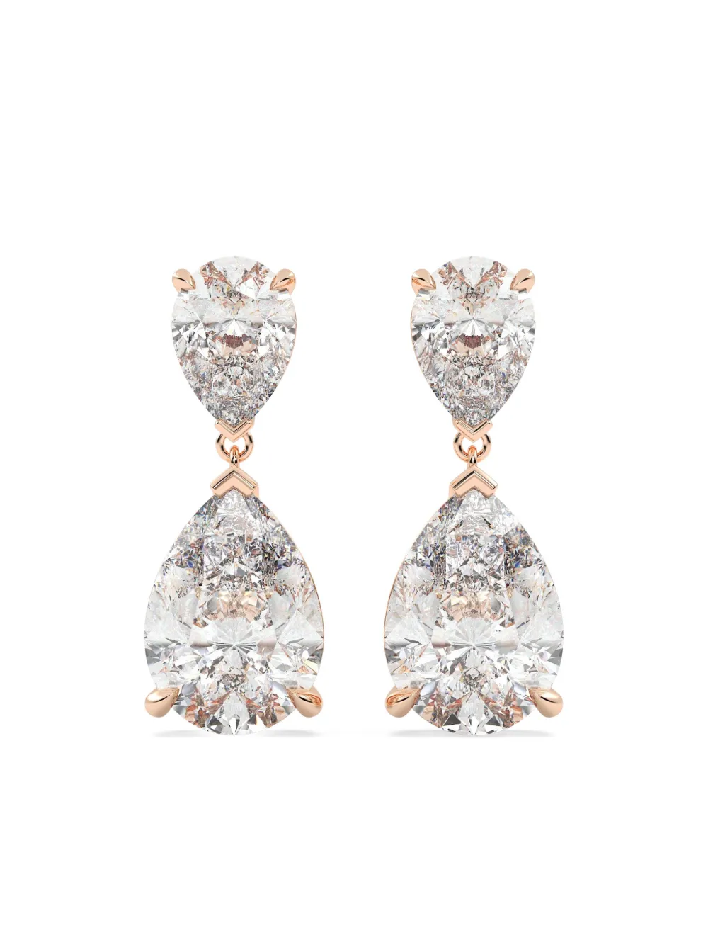 Tilla 14k Rose Gold Lab-grown Diamond Dangling Earrings In Silver