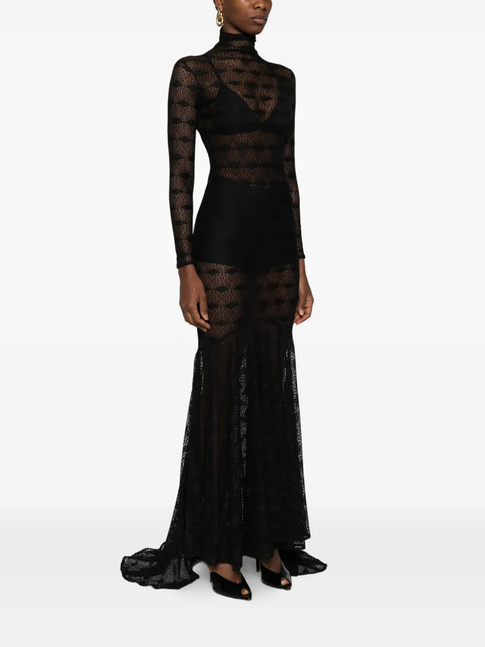 Atu Body Couture Long-sleeve Maxi Dress In Black