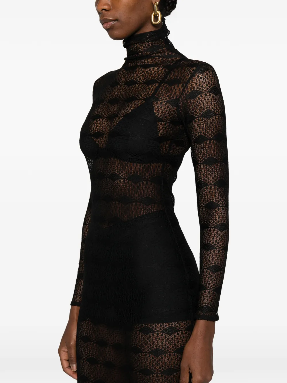 Atu Body Couture Long-sleeve Maxi Dress In Black