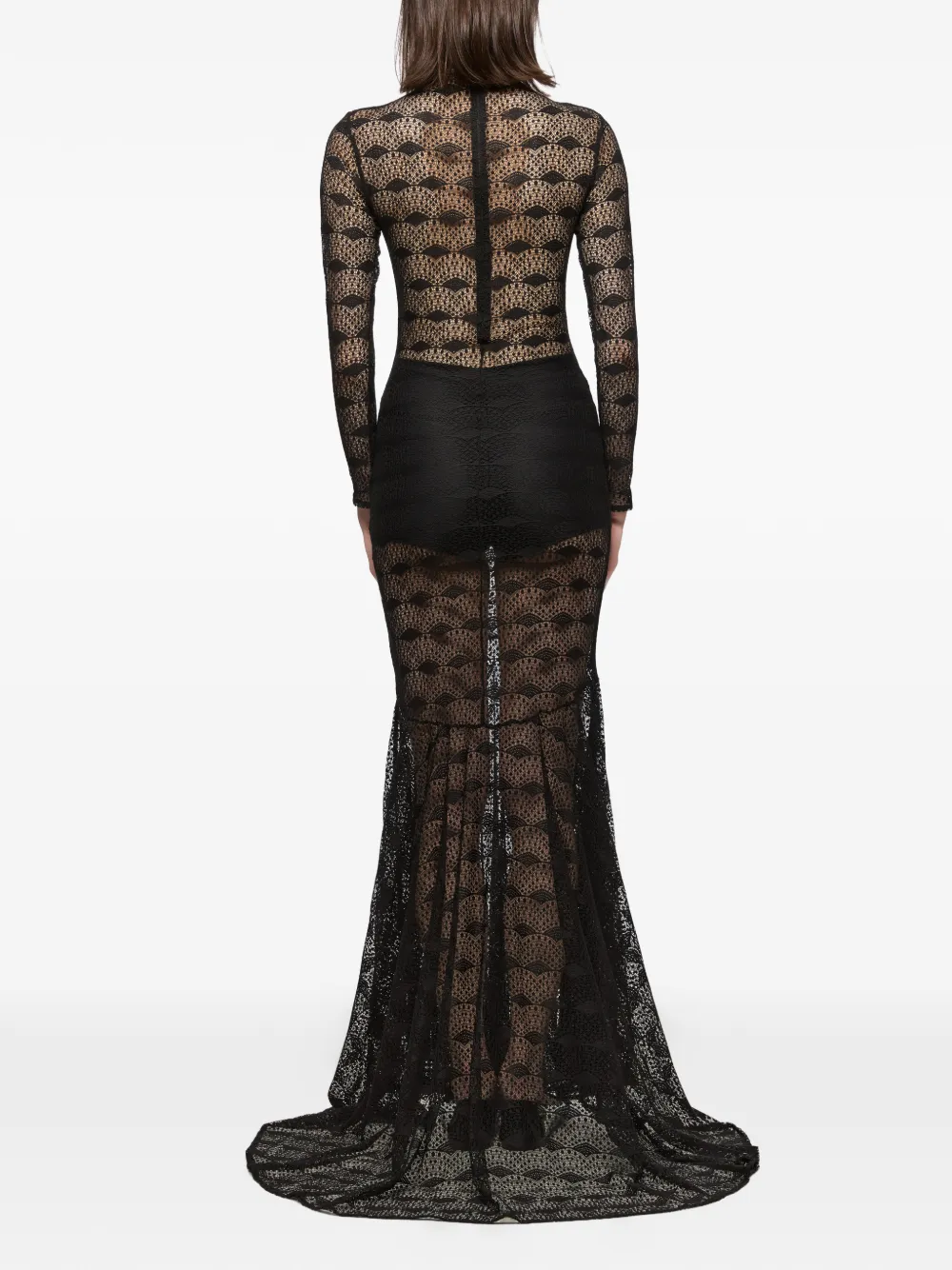 Atu Body Couture Maxi-jurk met lange mouwen Zwart