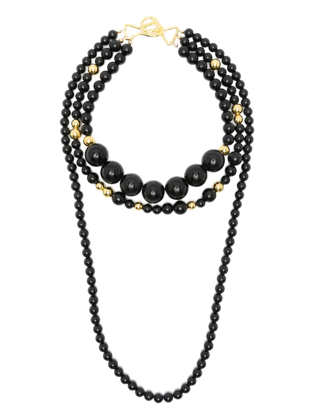Atu Body Couture Layered Beaded Necklace In Black