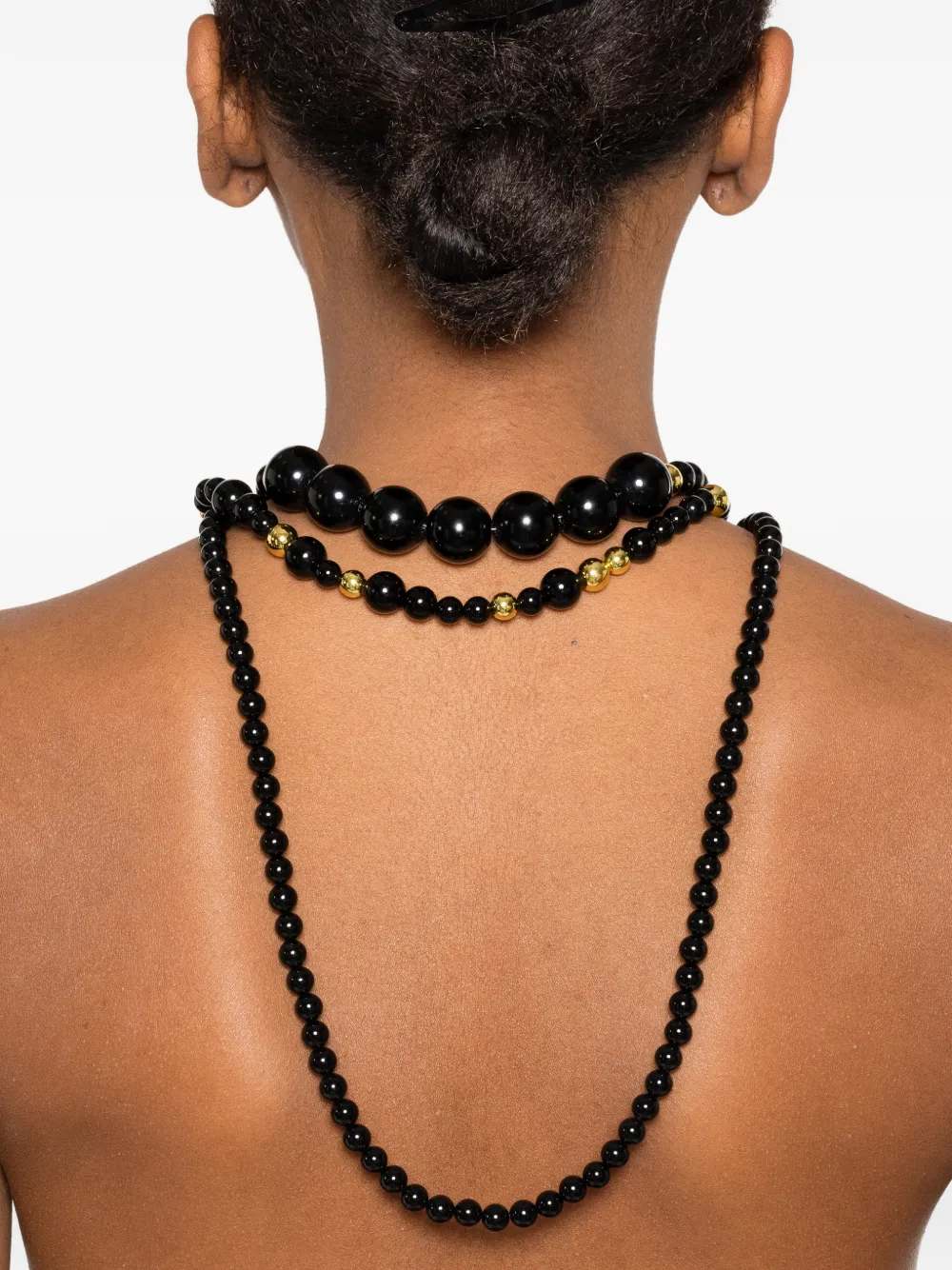 Atu Body Couture Layered Beaded Necklace In Black