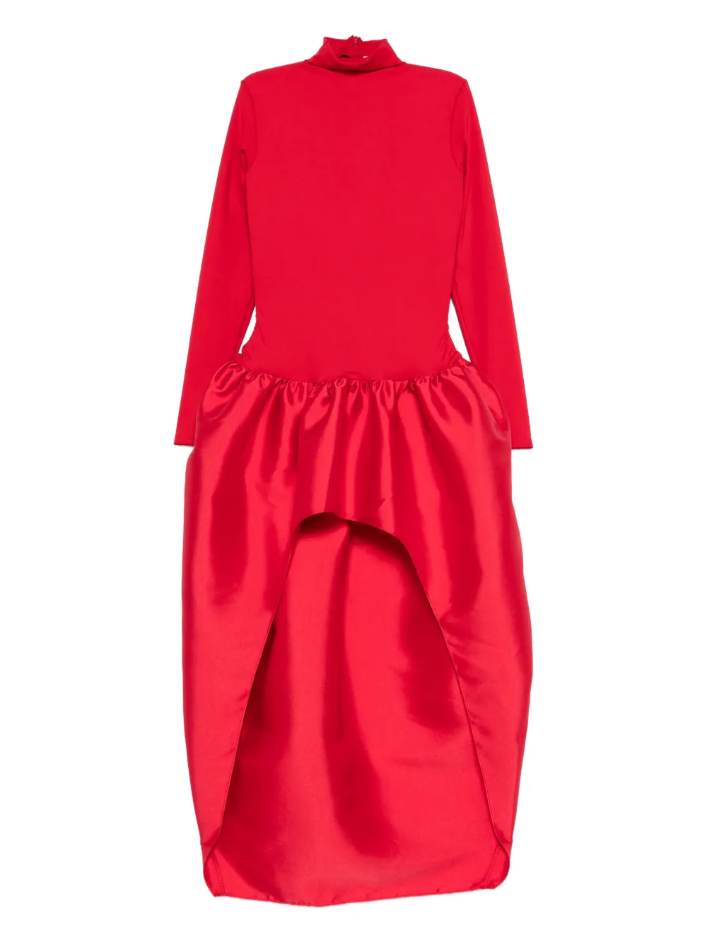 Atu Body Couture Long-sleeve Asymmetric Dress In Red