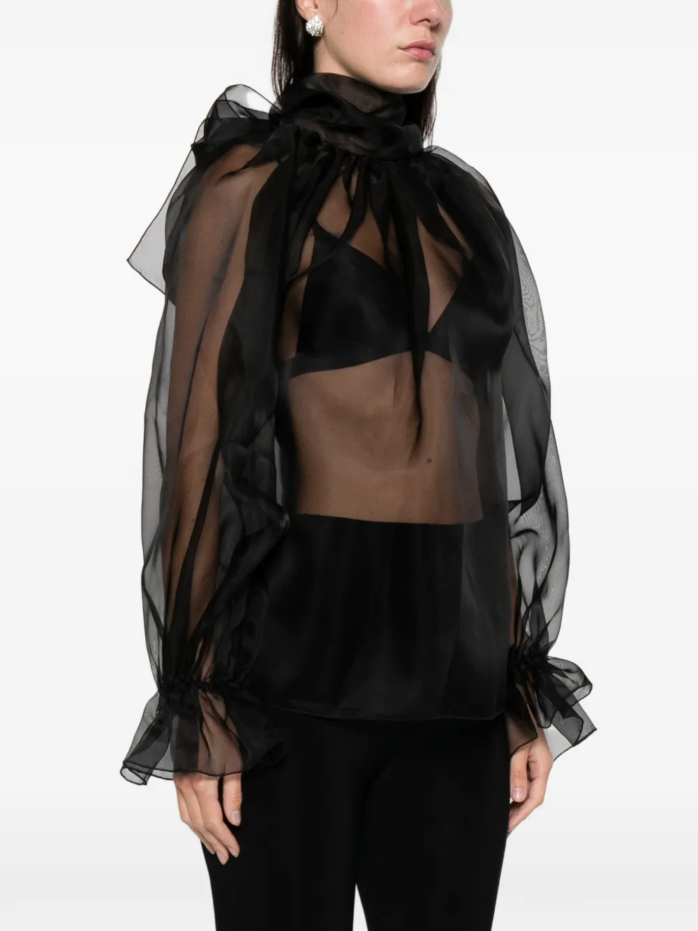 Atu Body Couture Ruffled High-neck Top In Multi