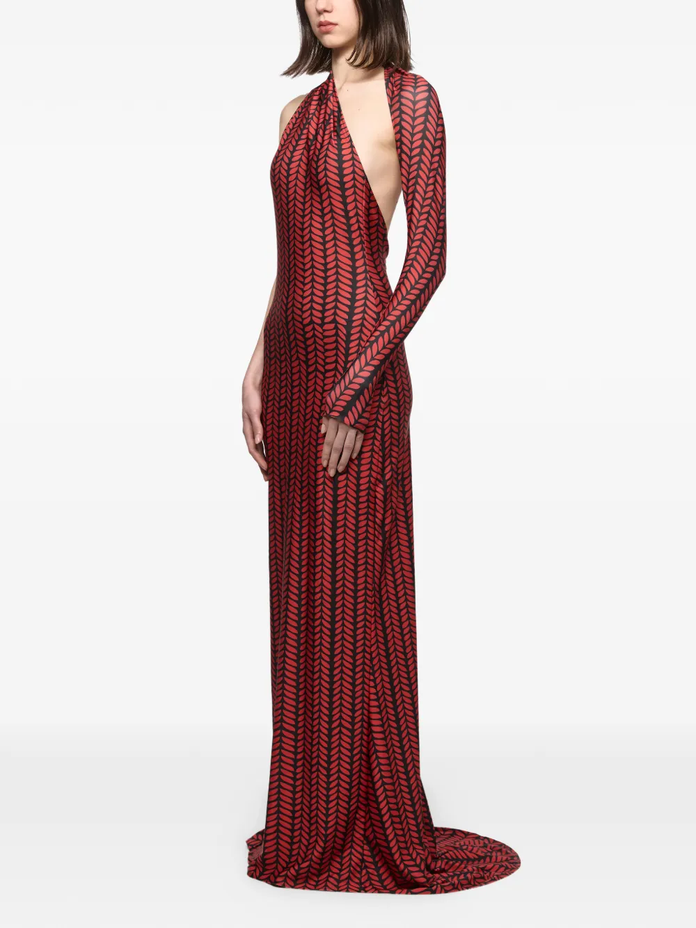 Atu Body Couture Asymmetrische maxi-jurk Rood