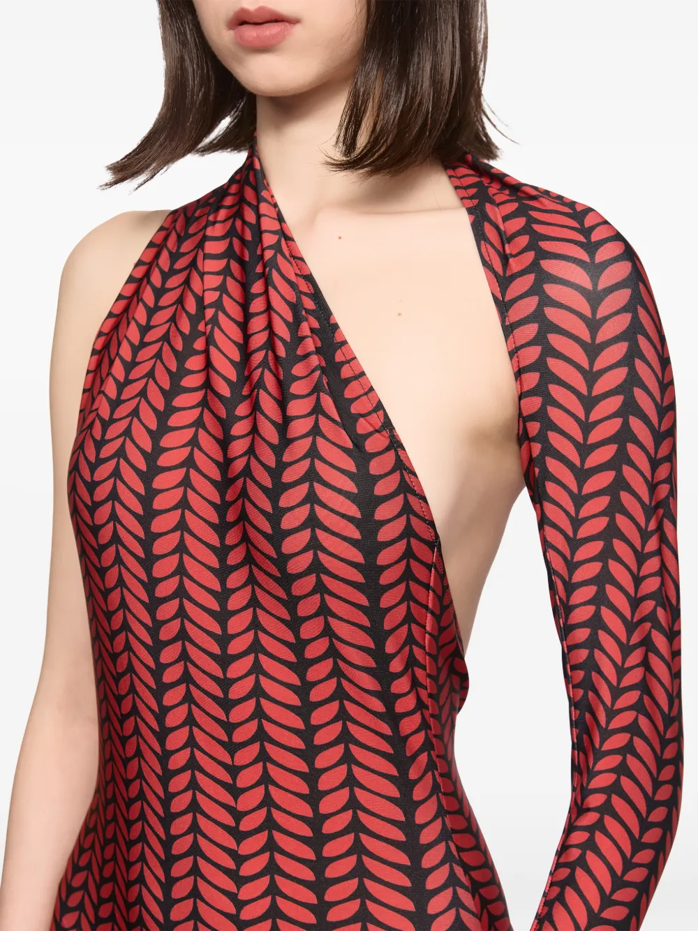 Atu Body Couture Asymmetrische maxi-jurk Rood