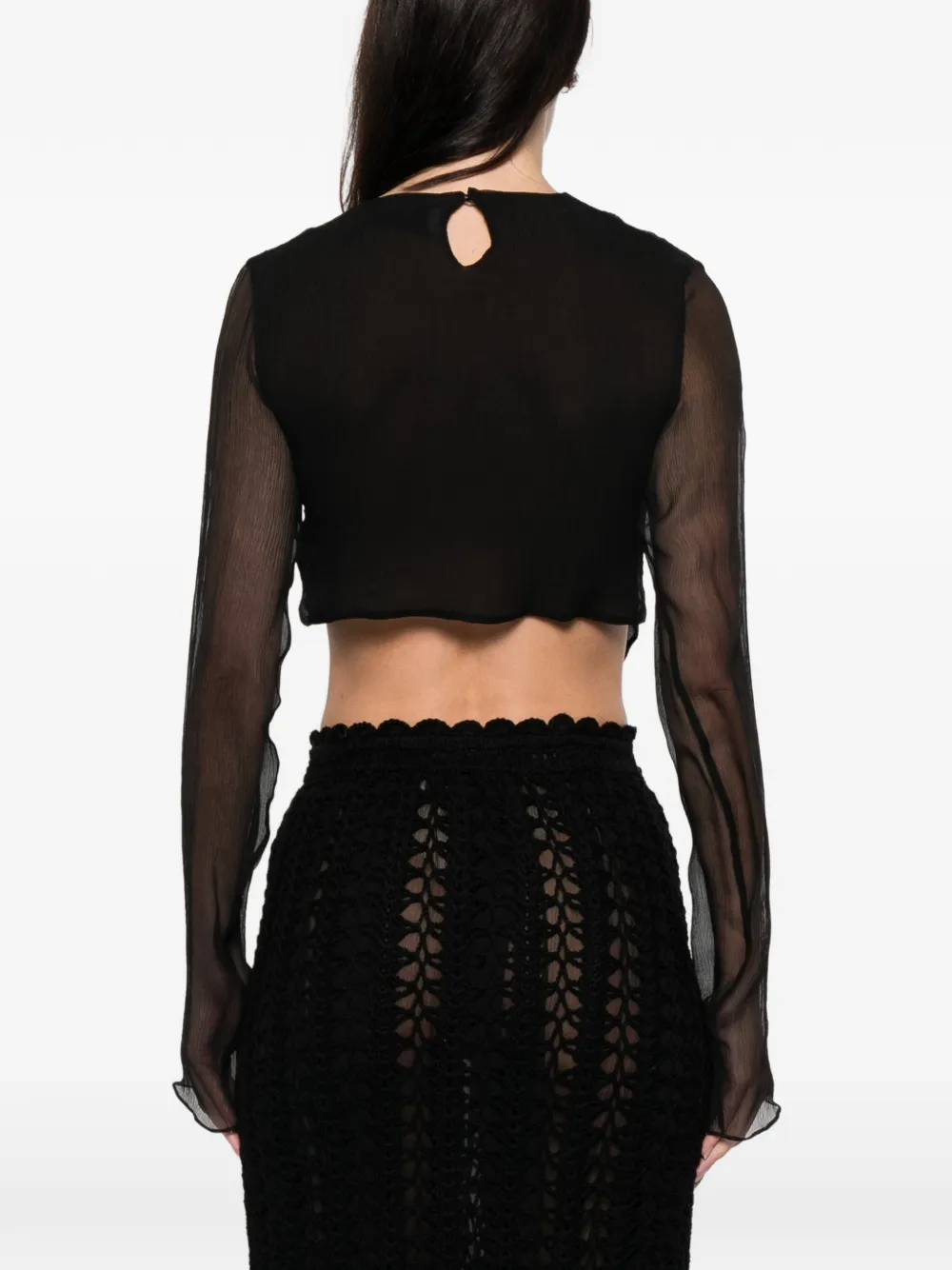 Atu Body Couture Long-sleeve Knot Top In Black