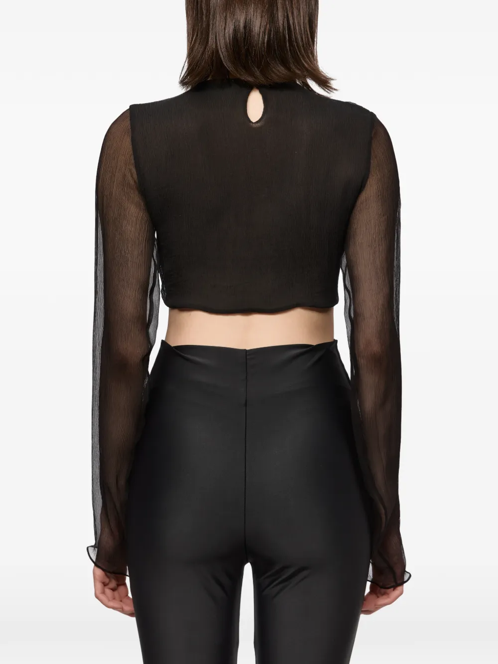 Atu Body Couture Geknoopte top met lange mouwen Zwart