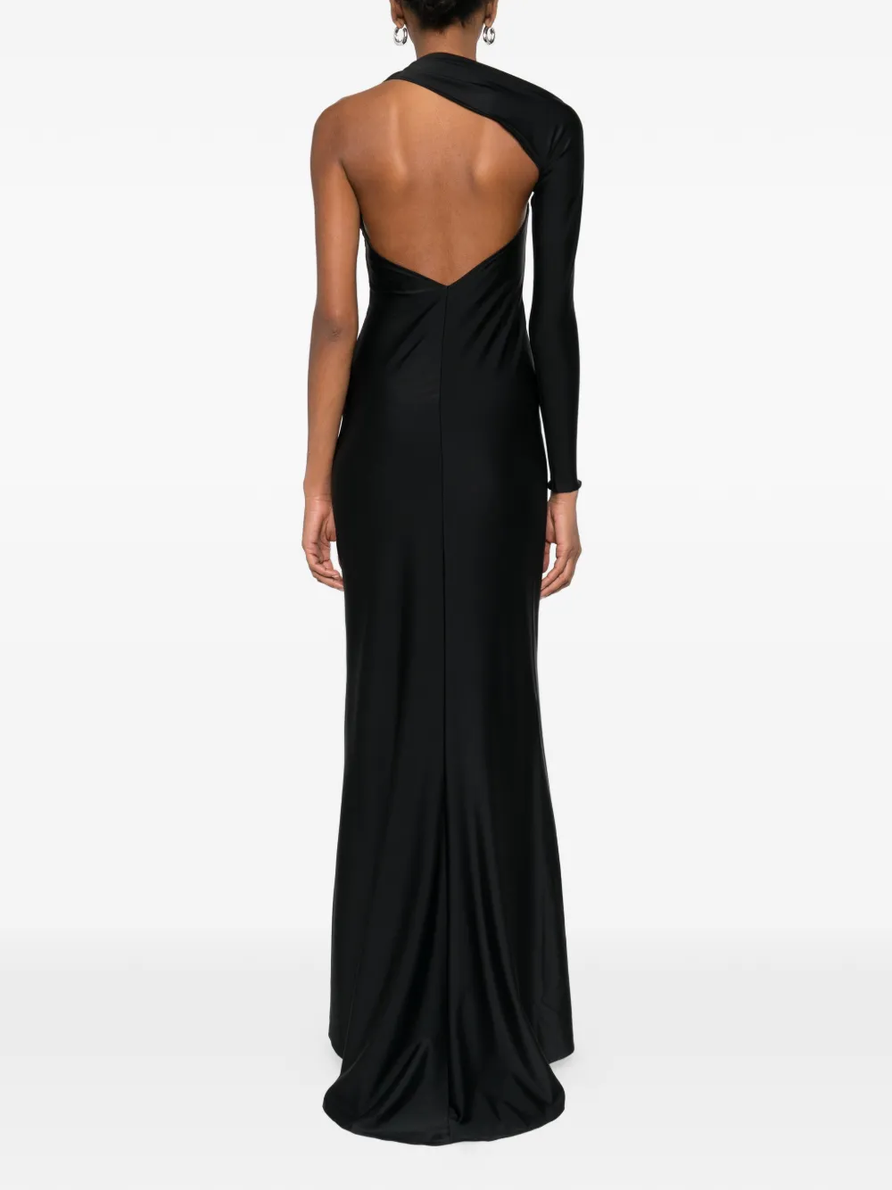 Atu Body Couture One-shoulder Cut-out Maxi Dress In Black