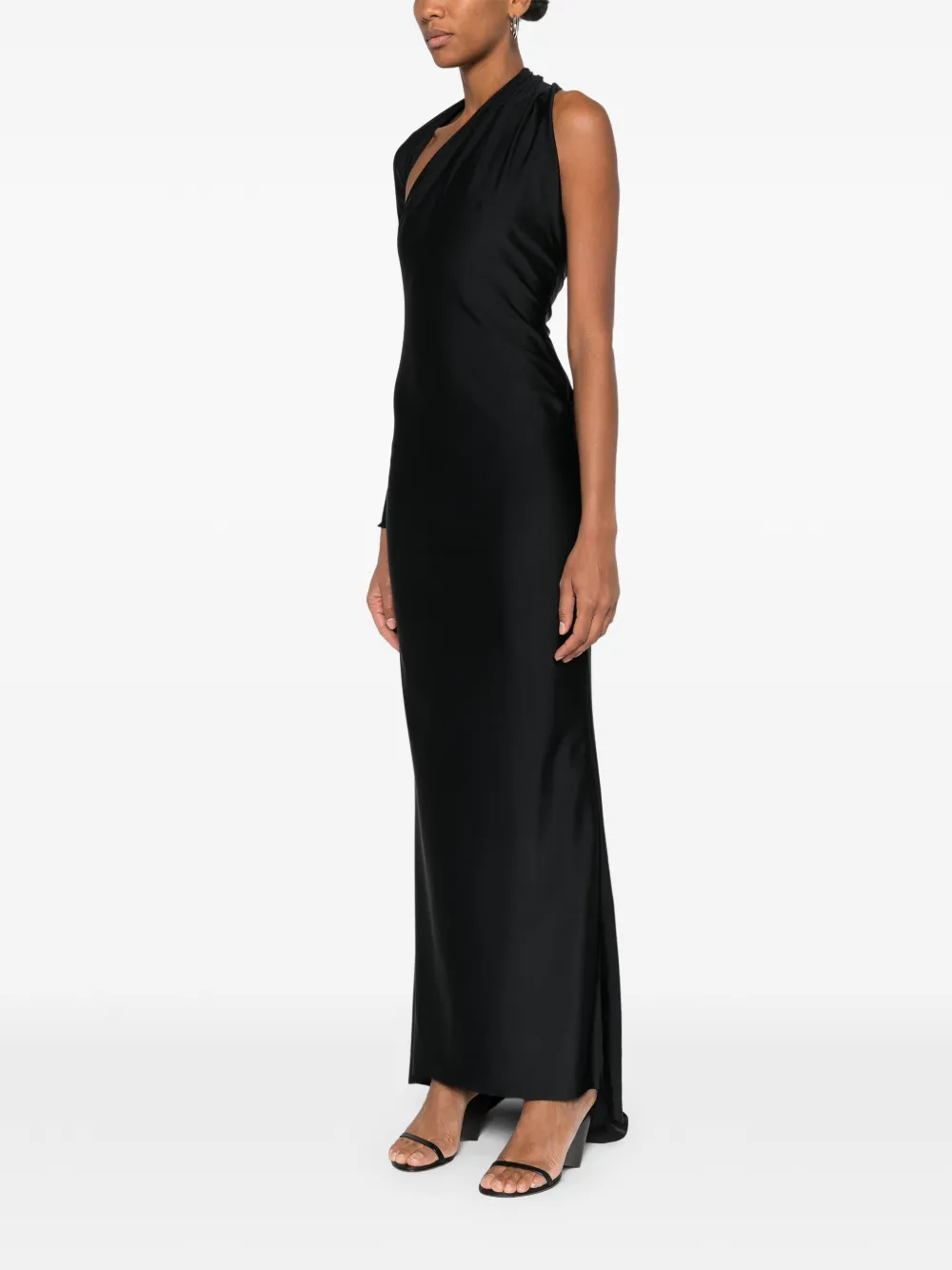 Atu Body Couture One-shoulder Cut-out Maxi Dress In Black