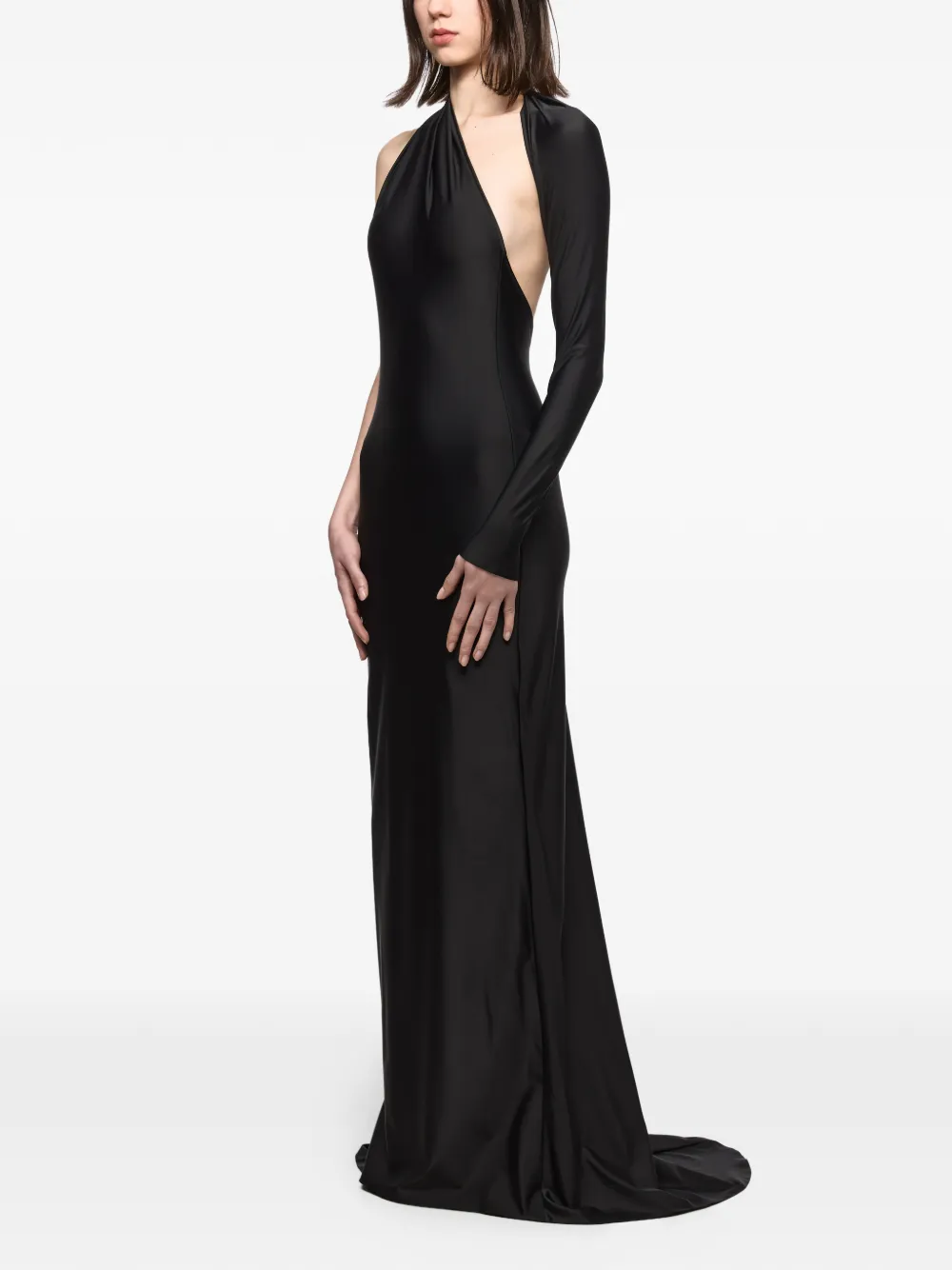 Atu Body Couture Asymmetrische maxi-jurk Zwart