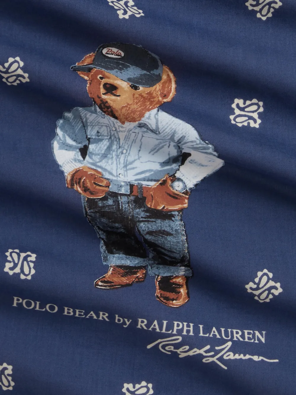 Polo Ralph Lauren ペイズリー ベア スクエアスカーフ | ブルー