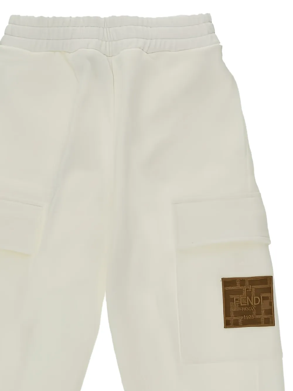 Fendi Kids cargo logo-patch casual trousers Beige