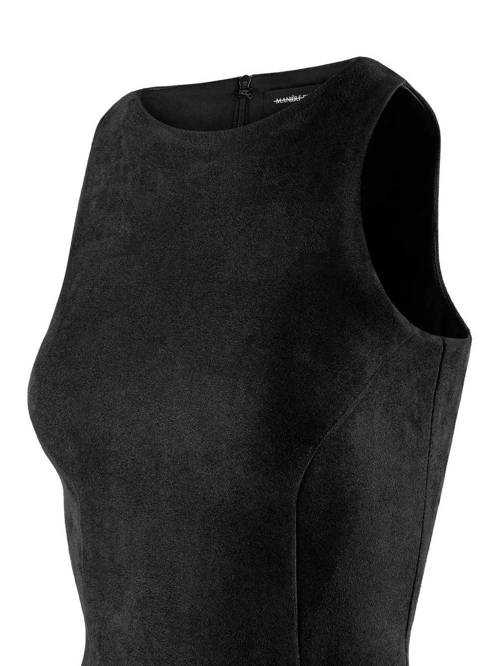 Manière De Voir Adele Racer-neck Bodysuit In Black