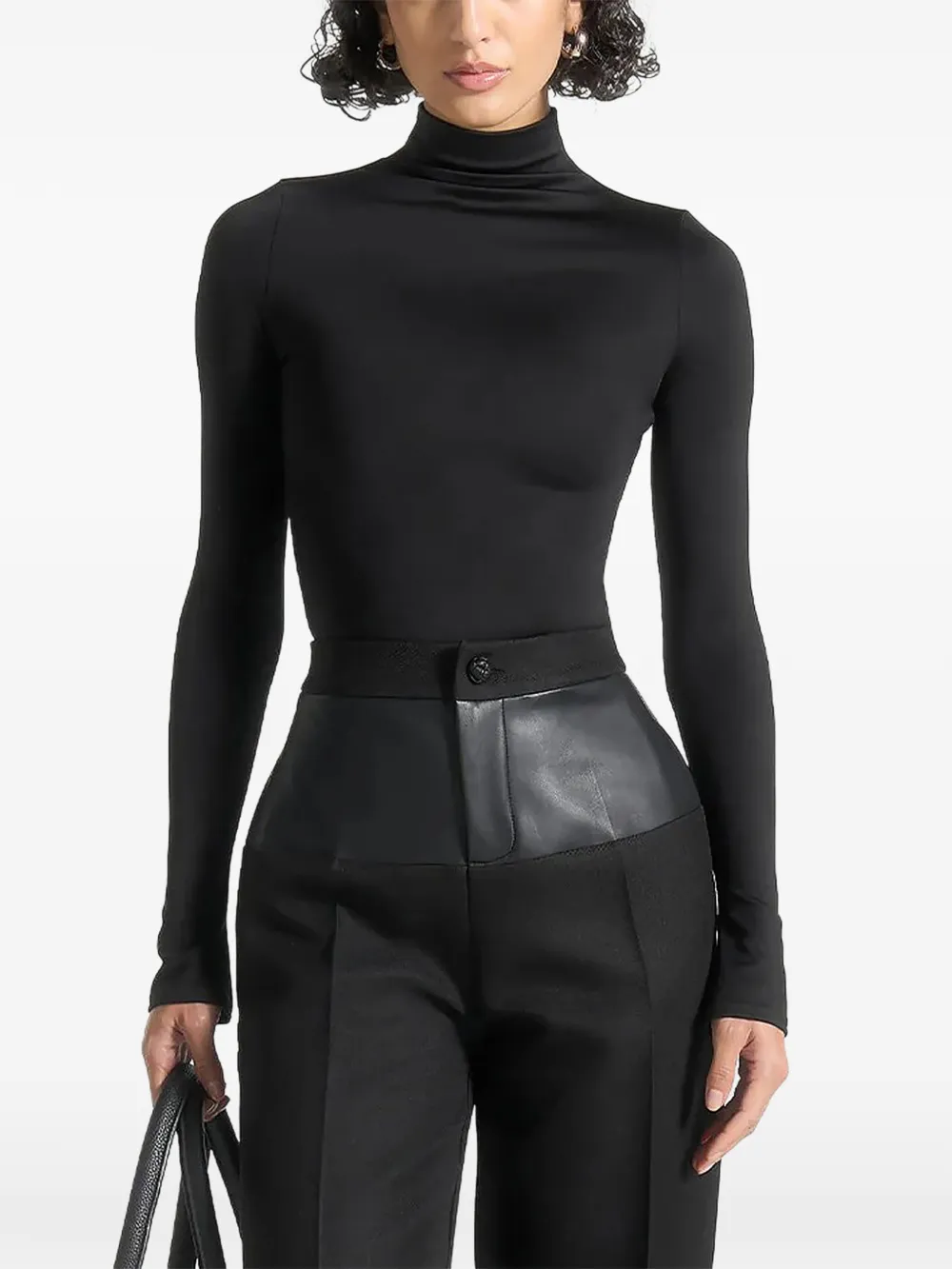 Manière De Voir Alea mock-neck long-sleeve top - Nero