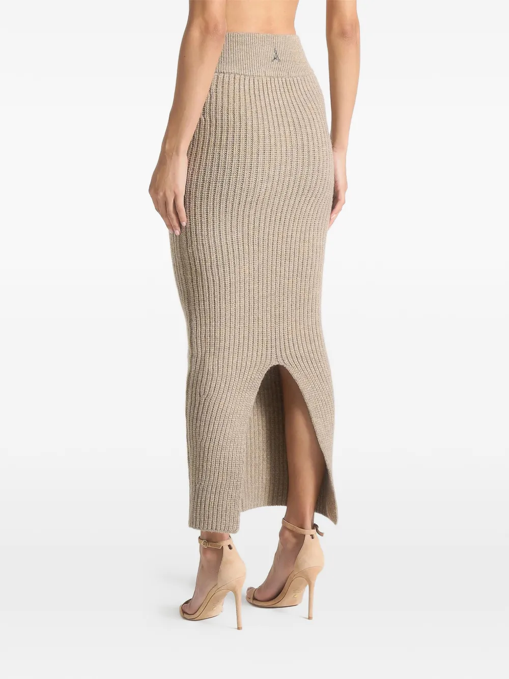 Manière De Voir angled-waistband maxi skirt Beige
