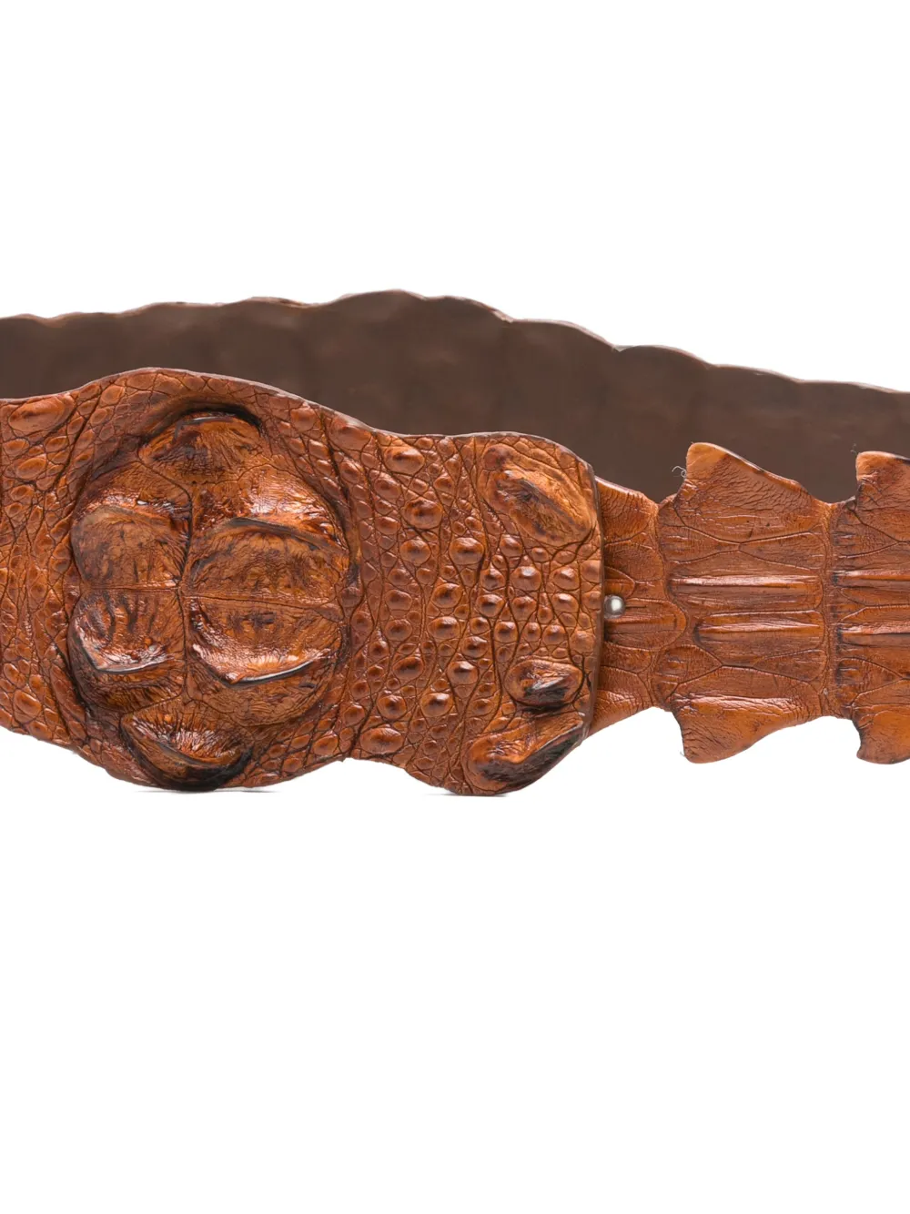  Sommet Crocodile-leather Belt - Brown 