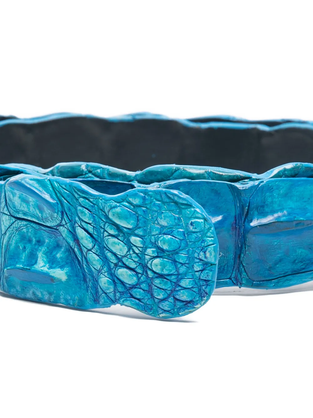  Sommet Crocodile-leather Belt - Blue 