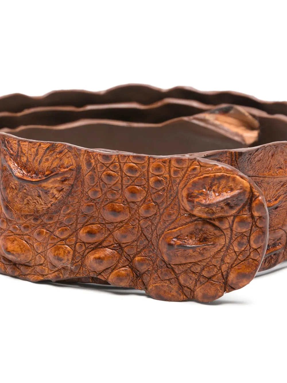  Sommet Crocodile-leather Belt - Brown 