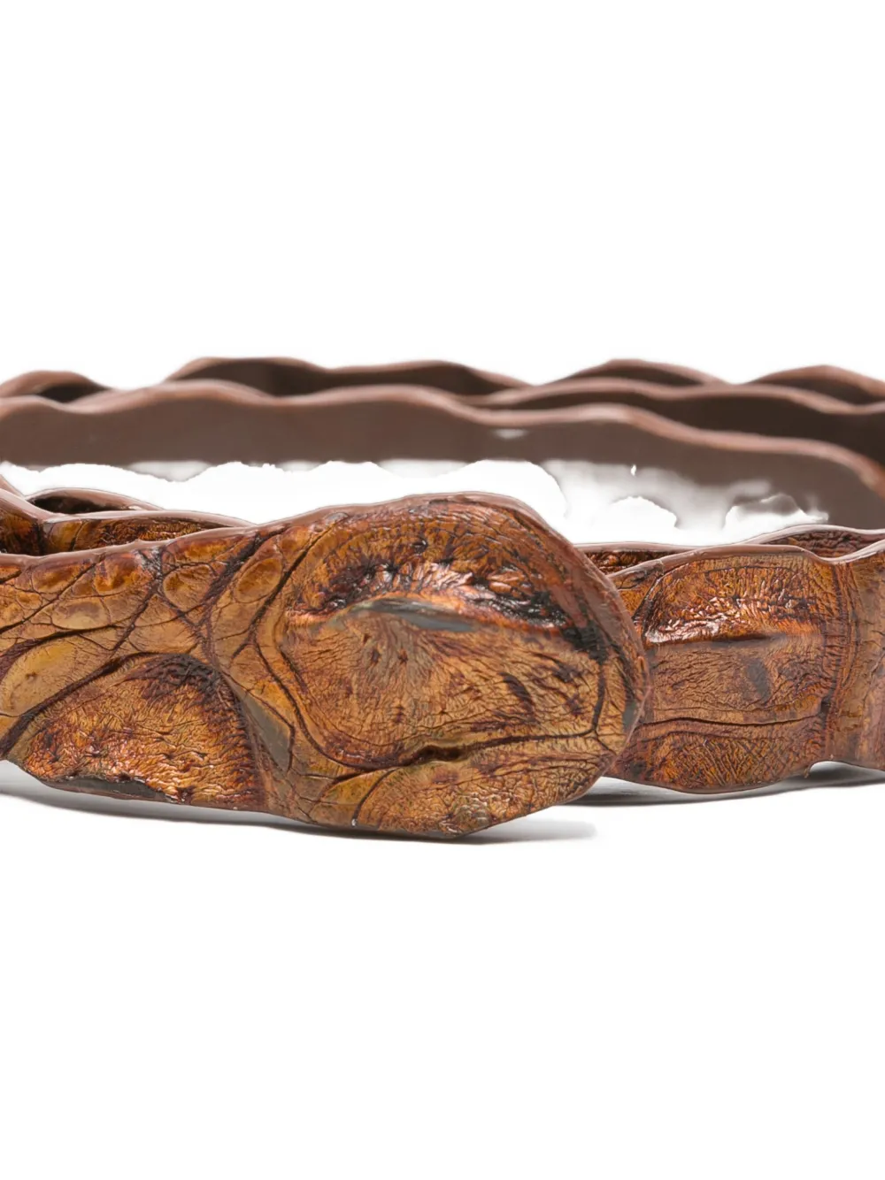  Sommet Crocodile-leather Belt - Brown 